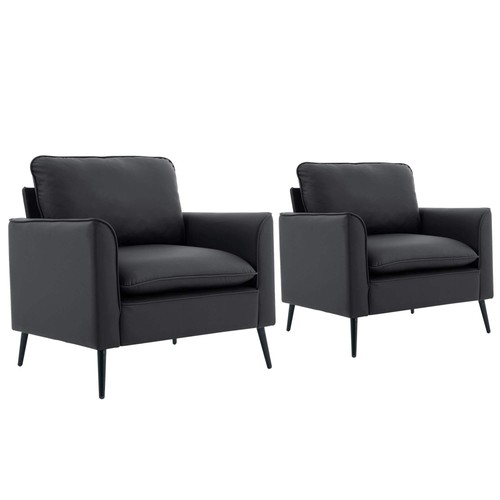 Leather sofa black - leather,